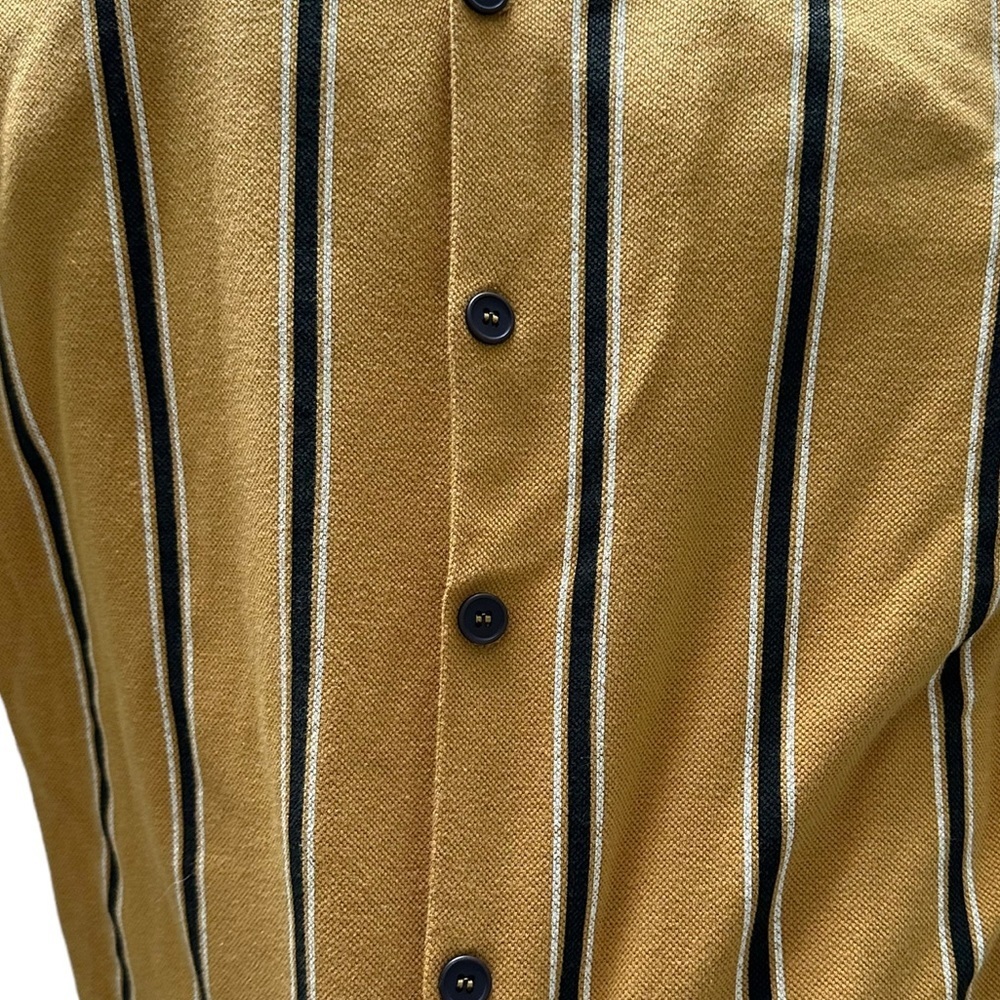 Pull&Bear Vertical Stripe Button Up Knit Shirt S - image 5